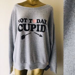 Nite Gear NOT TODAY CUPID NWOT Lounge Sweatshirt XL